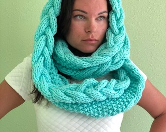 Сircle scarf, knitted cowl snood, knitted women's cowl, bulky cowl snood, hand made, Gift, Infinity scarf, Chunky Neck warmer