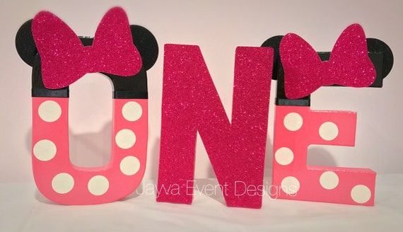 Minnie Mouse Theme Decorated Letters Home Decor Kids Birthday Etsy