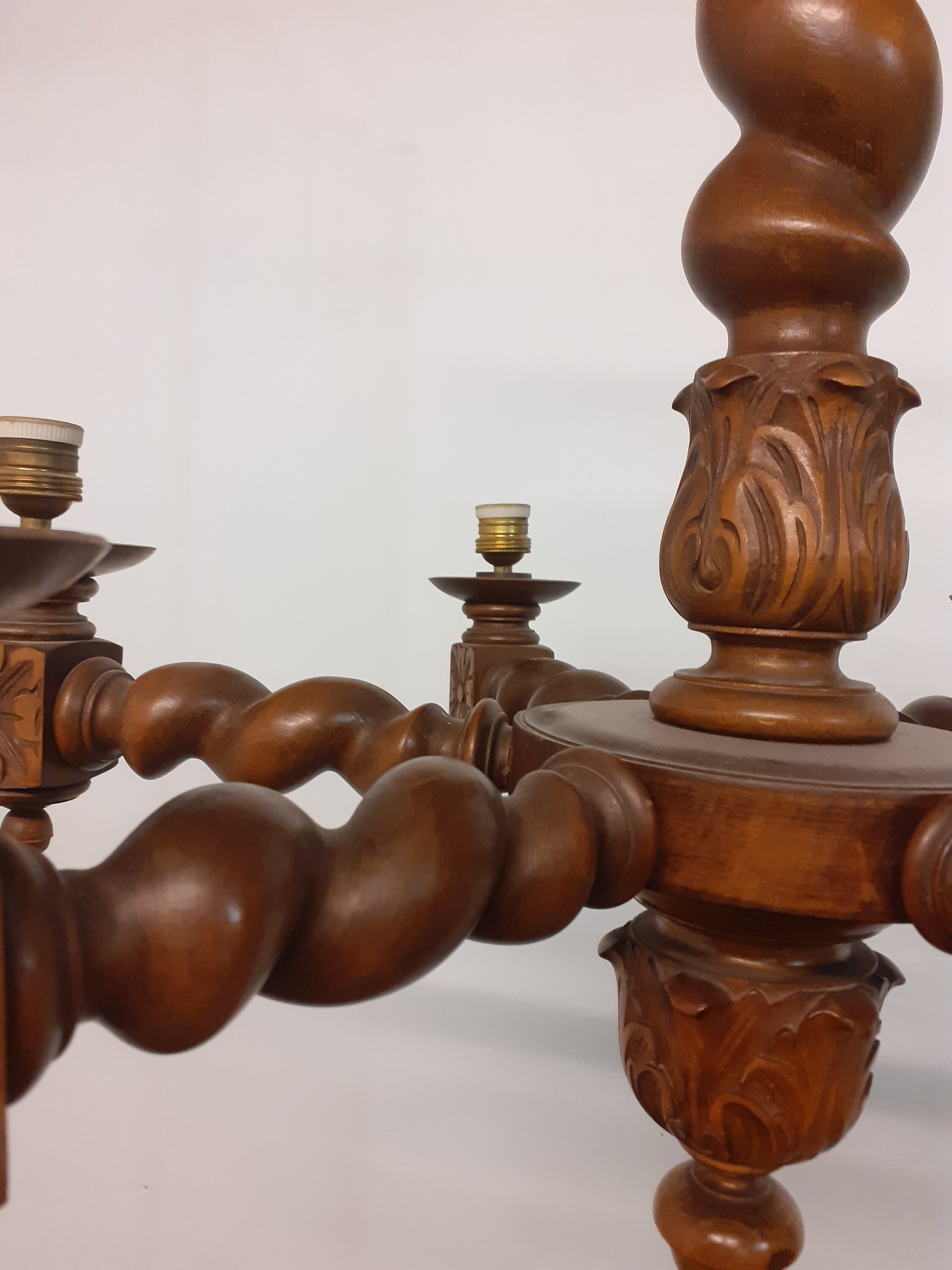 Antique Hand Carved French Wooden Chandelier - Etsy