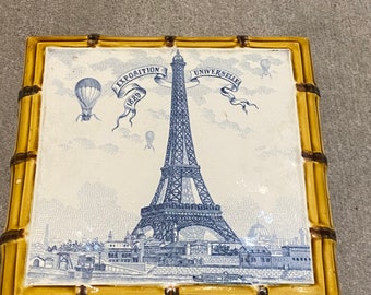 Original 1889 Paris Eiffeltoren souvenir tile