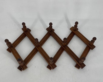 Coatrack- wall rack - folding coat rack- faux bamboo