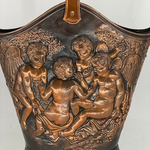 Copper umbrella stand XL putty angel cherub
