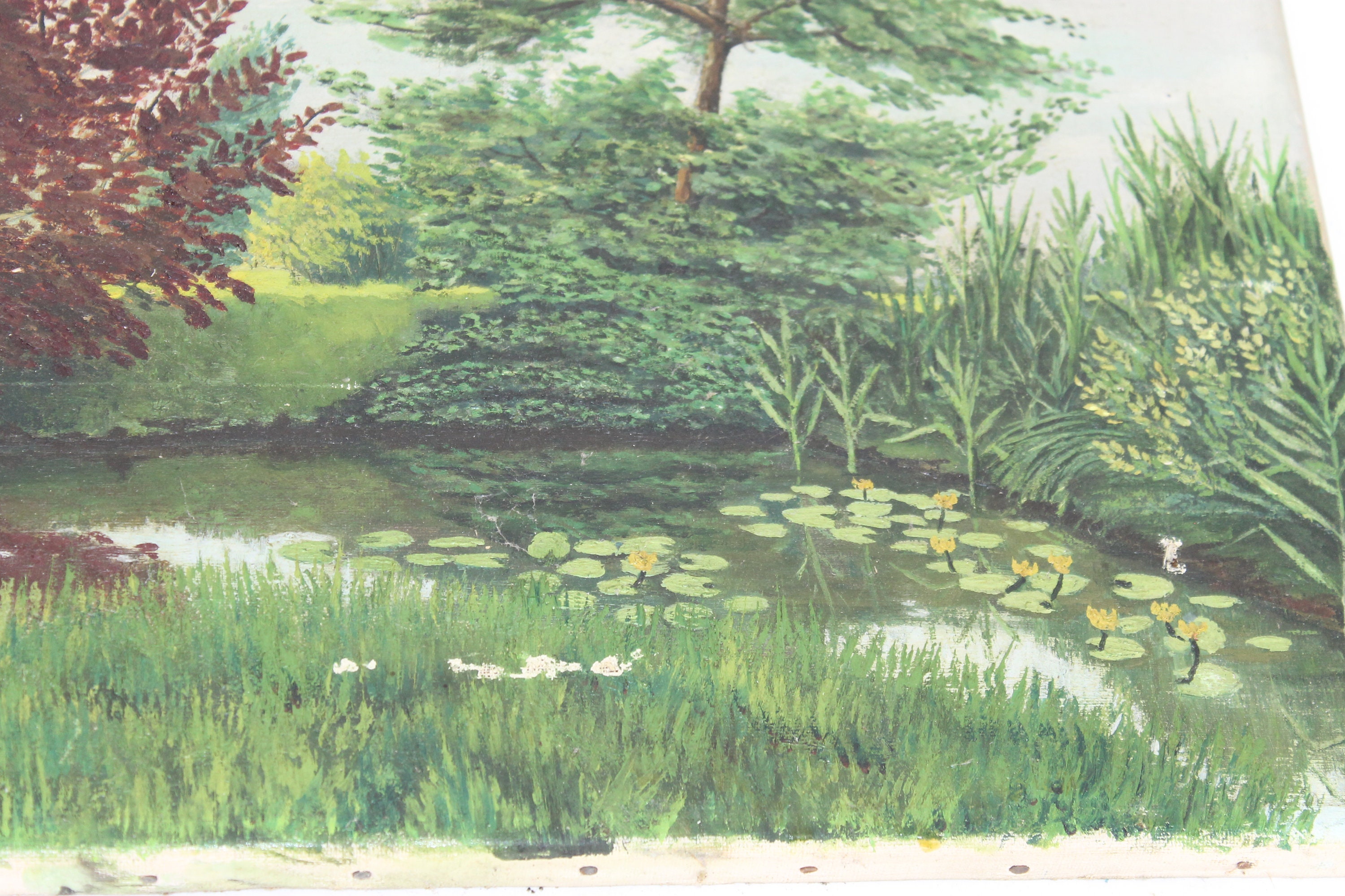 Original Französische Impressionismus Malerei Wald mit Teich Etsy