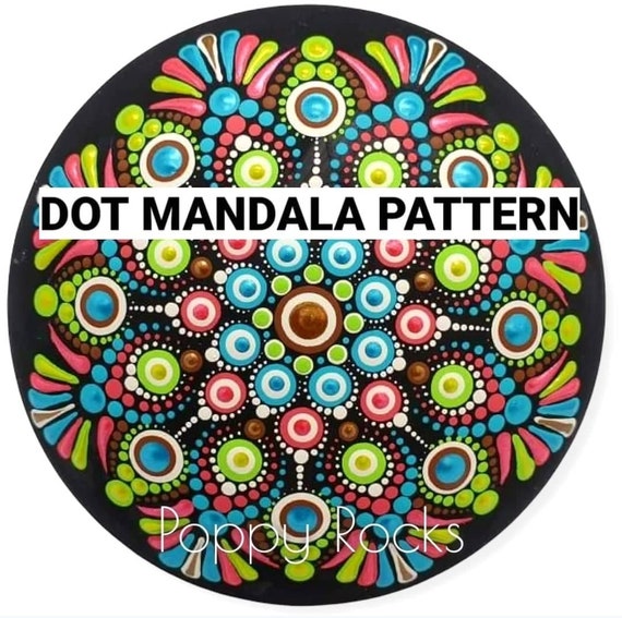 SWOOSHY RAINBOW Dot Mandala Pattern 