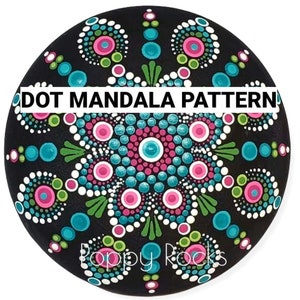 Red Peach /& Pink Dot Mandala Pattern 4 inch Brown