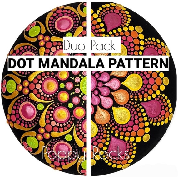 SWOOSHY RAINBOW Dot Mandala Pattern 