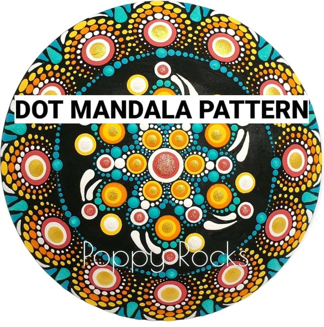 SWOOSHY RAINBOW Dot Mandala Pattern 