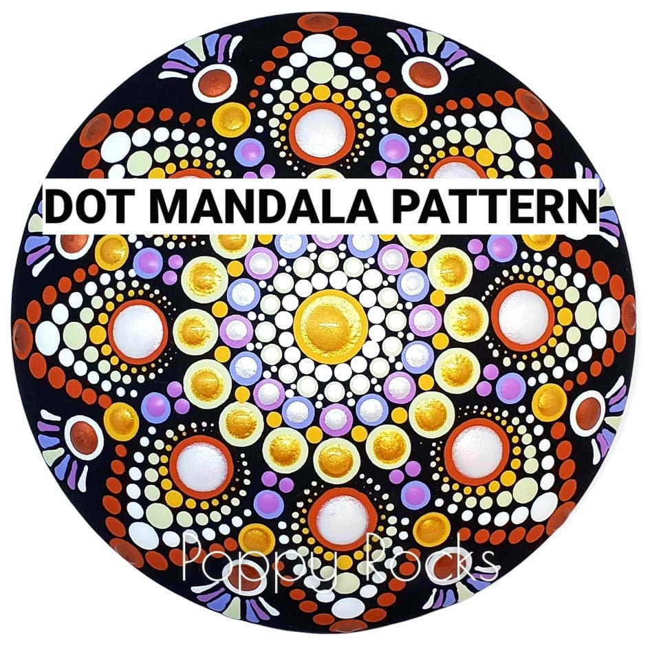 SWOOSHY RAINBOW Dot Mandala Pattern 