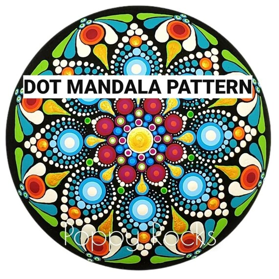 SWOOSHY RAINBOW Dot Mandala Pattern 