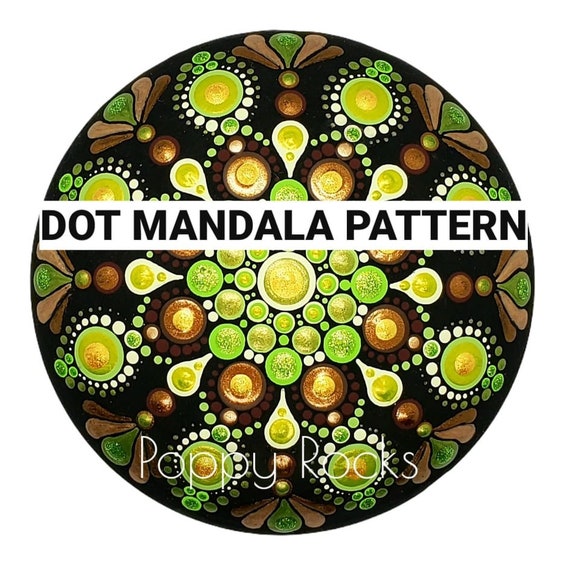 SWOOSHY RAINBOW Dot Mandala Pattern 