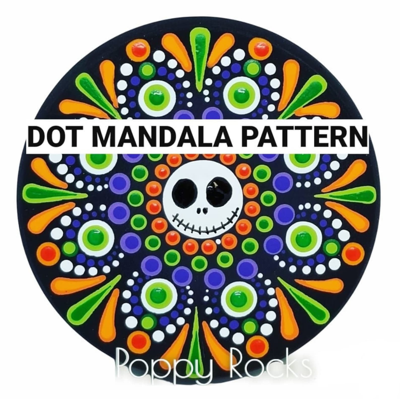 Mini Jack Skellington UPDATED Dot Mandala Pattern - Etsy