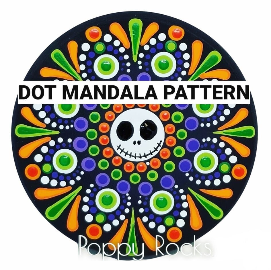 Mini Jack Skellington UPDATED Dot Mandala Pattern - Etsy