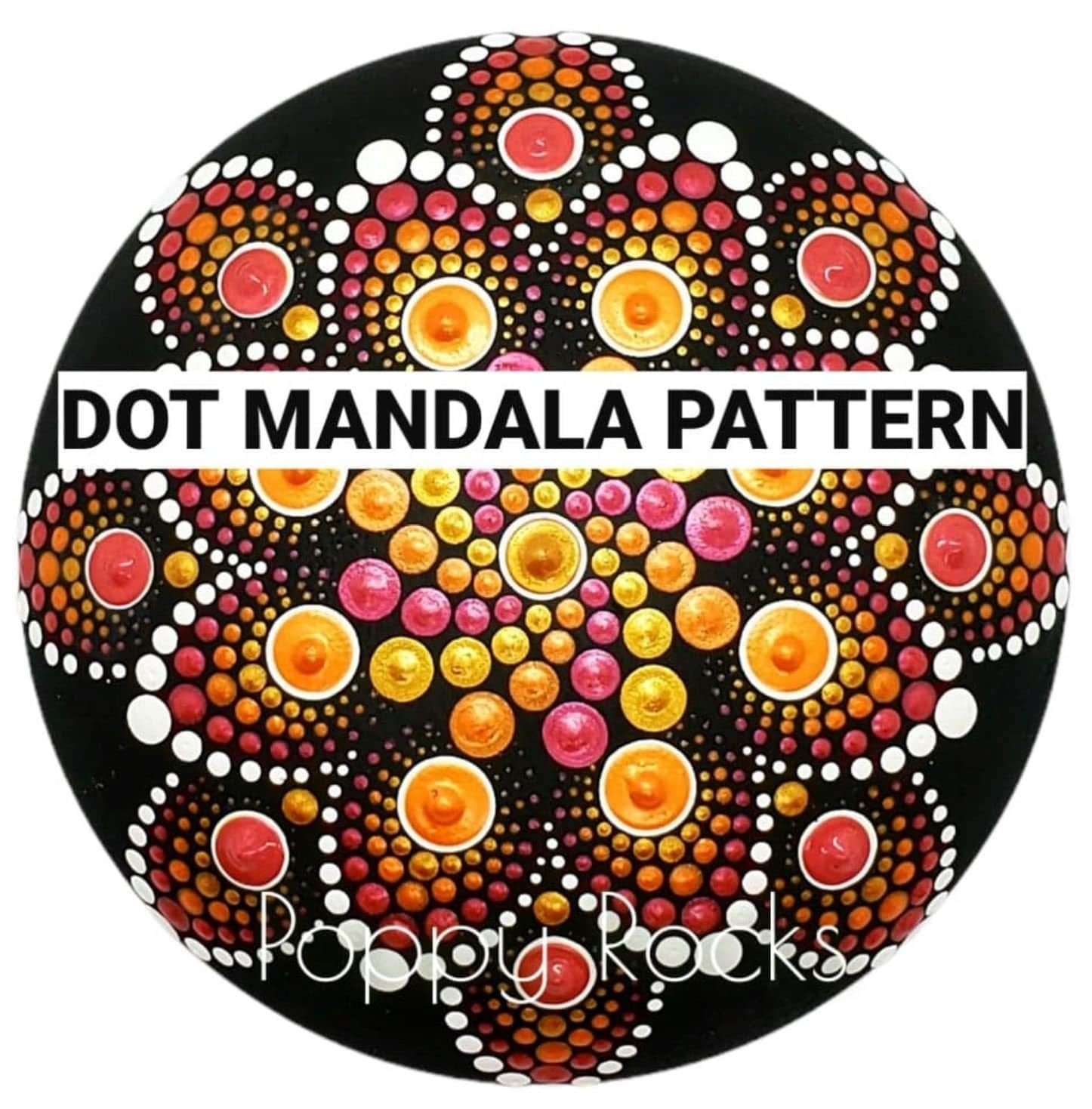 SWOOSHY RAINBOW Dot Mandala Pattern 