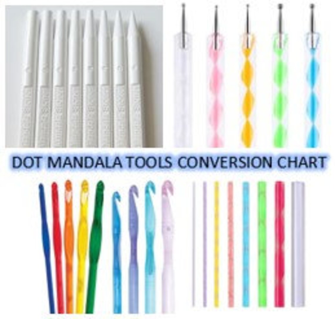 Dot Mandala Tools Conversion Chart Etsy