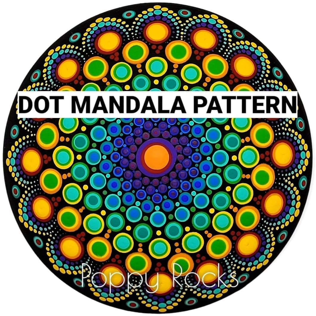 SWOOSHY RAINBOW Dot Mandala Pattern 