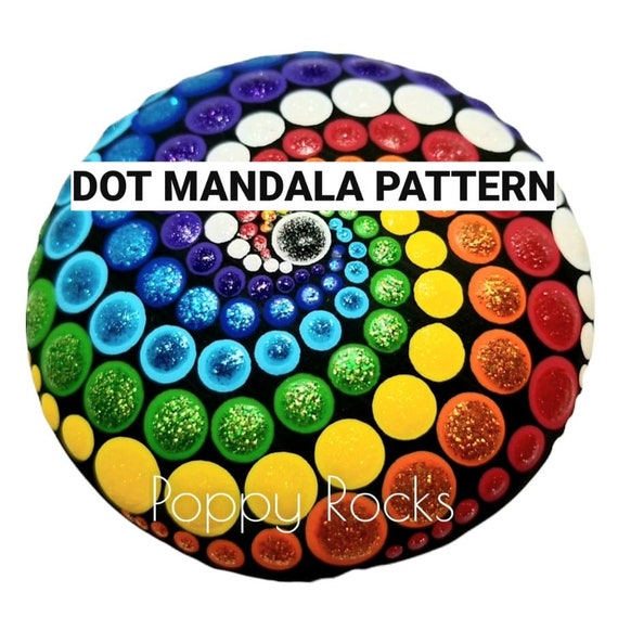 Rainbow Spiral Dot Mandala Pattern 