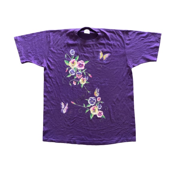 Vintage Early 1990s Jerzees Floral T-shirt size L… - image 1
