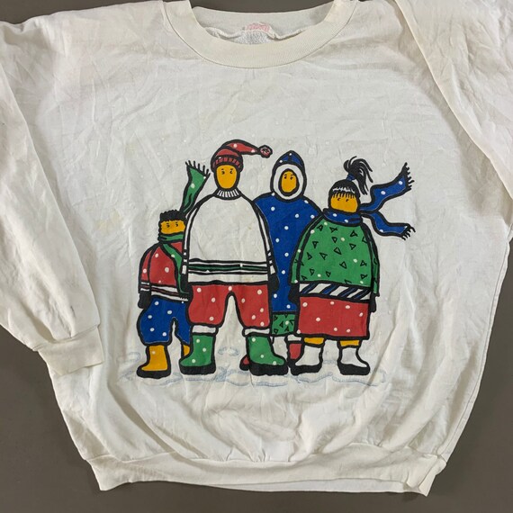 Vintage Early 1990s Winter Sweatshirt size XL - image 2