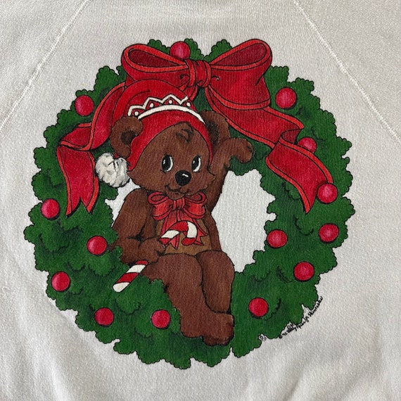Vintage 1992 Holiday Bear Sweatshirt size Medium - image 2