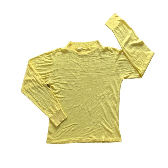 Vintage 1980s Yellow Full Sleeve T-shirt size Lar… - image 1