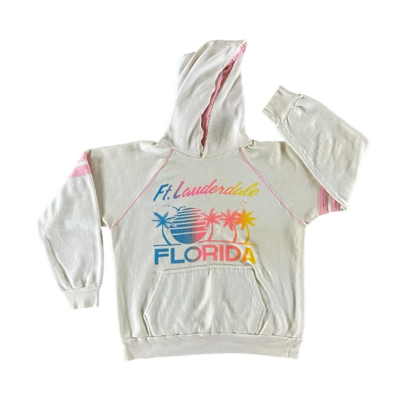 Vintage 1980s Florida Hooded Sweatshirt size Medi… - image 1