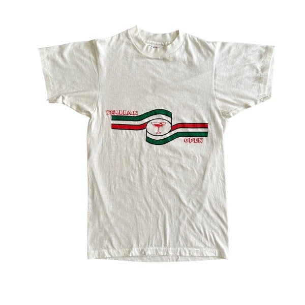 Vintage 1980s Italian Open T-shirt size Small