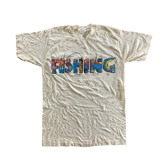 Vintage 1993 Fishing T-shirt Size Medium 
