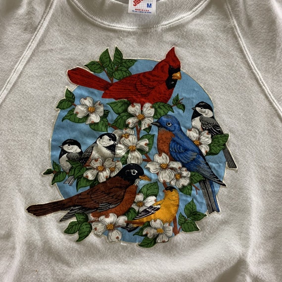 Vintage 1980s Birds Sweatshirt size Medium - image 2