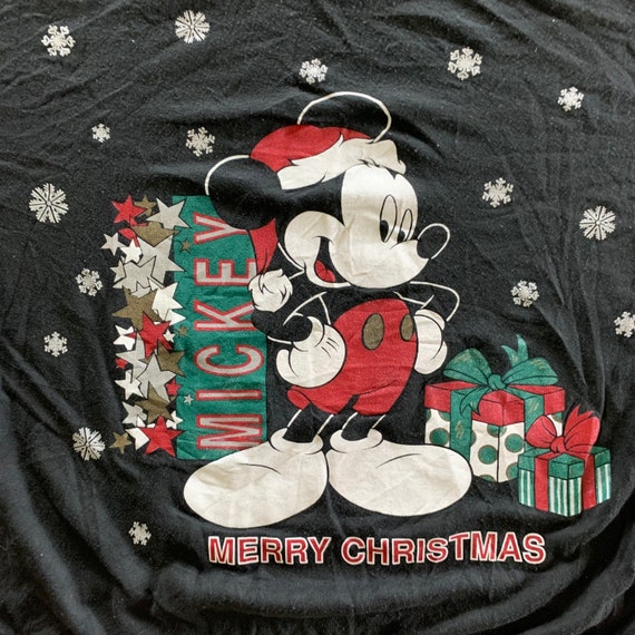 Vintage 1990s Mickey Christmas Sweatshirt size OS… - image 2