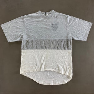 Made in USA Size XL Vintage 90's Unionbay Horizontal Stripes White Blue & Green Original Color-Blocking T-shirt