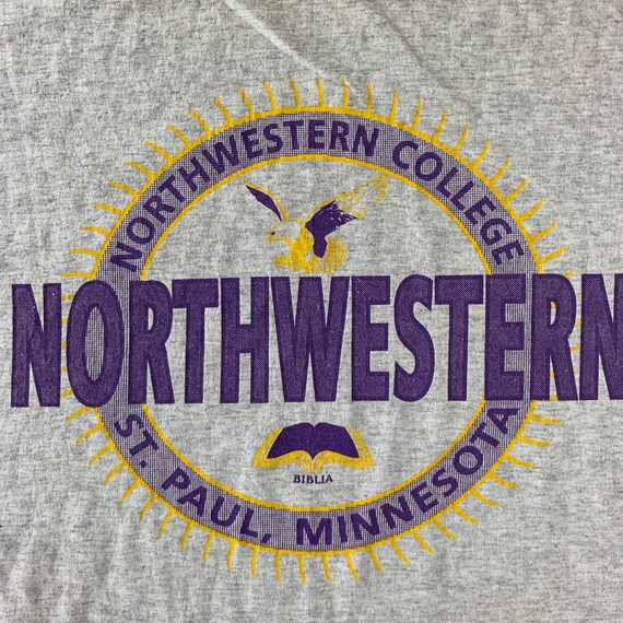 Vintage 1990s Northwestern College T-shirt size X… - image 2