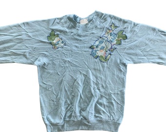 Vintage 1980s Lee Flower Sweatshirt size Medium