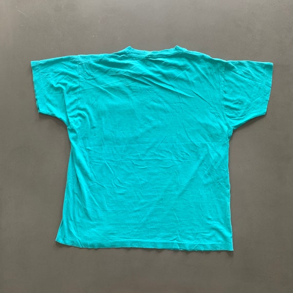 Vintage 1980s Sea Green Pocket Blank T-shirt size… - image 5