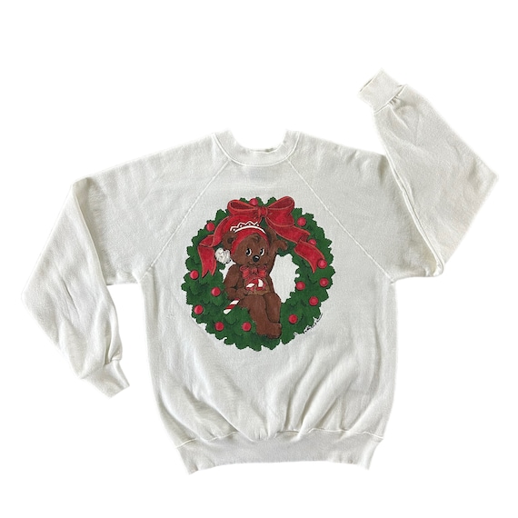 Vintage 1992 Holiday Bear Sweatshirt size Medium - image 1