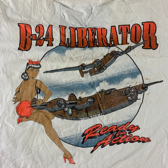 Vintage 1990s B-24 Liberator Fighter Jet T-shirt … - image 5
