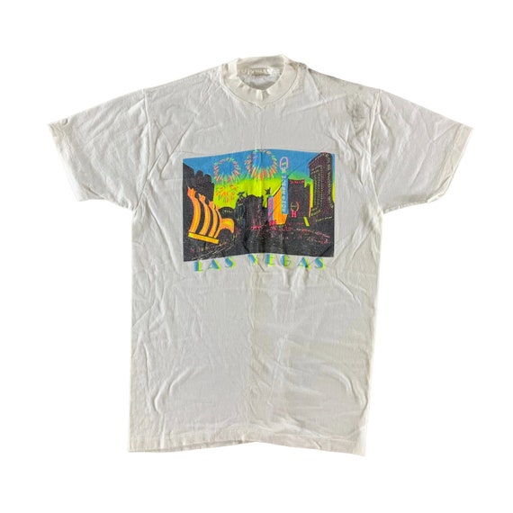 Vintage 1990s Neon Las Vegas T-shirt size Large - image 1