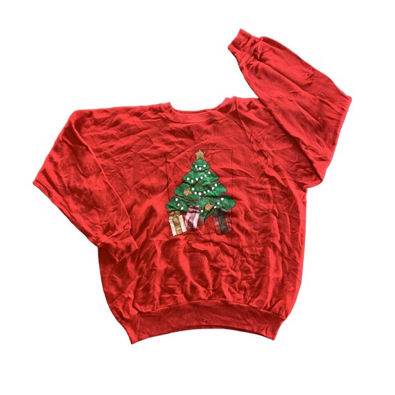 Vintage 1990s DIY Christmas Tree Sweatshirt size … - image 1