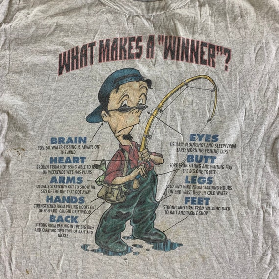 Vintage 1990s Winner Fishing T-shirt Size Large 