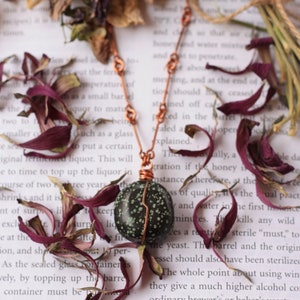 Turquoise Gemstone Pendant Copper Wire Wrapped Stone Necklace Jewelry
