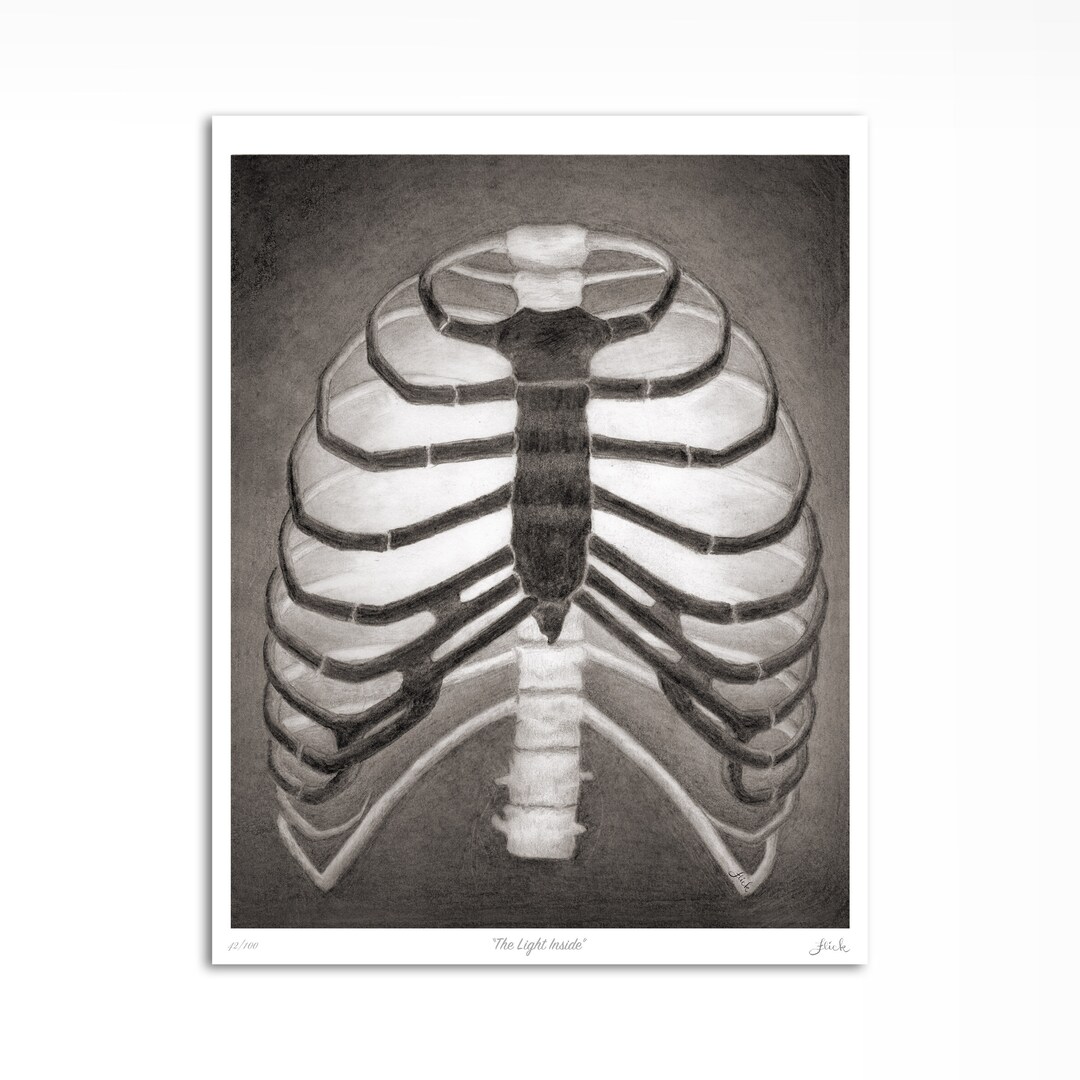 Rib Cage Art Print the Light Inside Spiritual Etsy