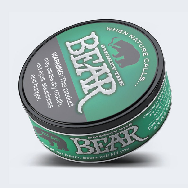 Smokey the Bear Dip Can One Hitter Dugout with Poker and FREE Aluminum One Hitter