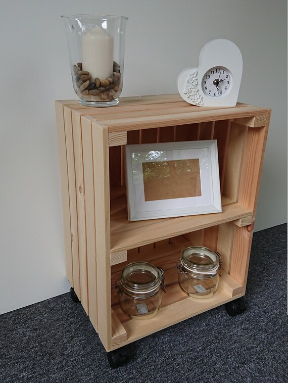 Large Wooden Apple Crate Vintage Style Handmade Display Unit Brown 0