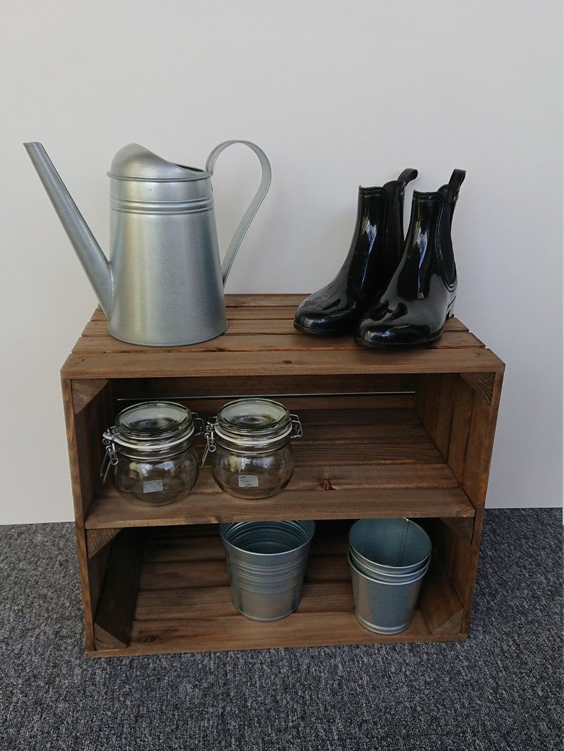 Wooden Apple Crate With Long Internel Shelf Storage Display Etsy