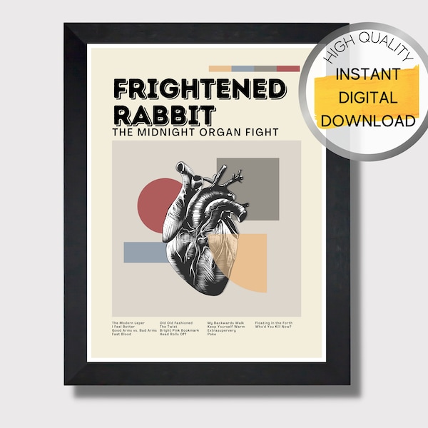 Frightened Rabbit The Midnight Organ Fight Album Music Print, Original Art Print, Printable Poster, IMMEDIATE DIGITAL DOWNLOAD