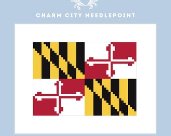 Maryland Flagge Nadelspitze Vorlage | MD Stolz Design | US Bundesstaat Flagge Stichmuster