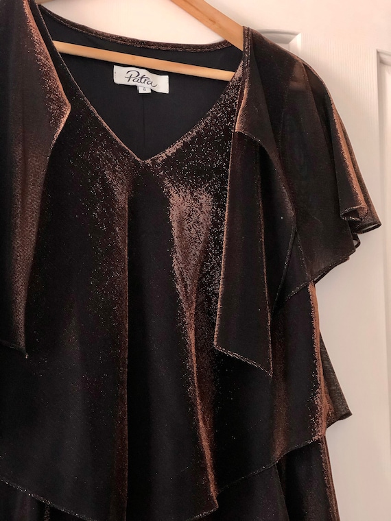 Vintage Shimmery Bronze Flowy Dress