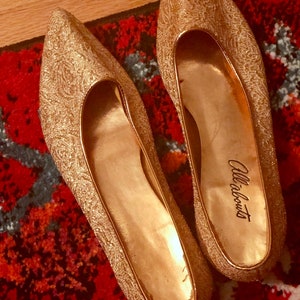 Vintage Gold Brocade Shoes