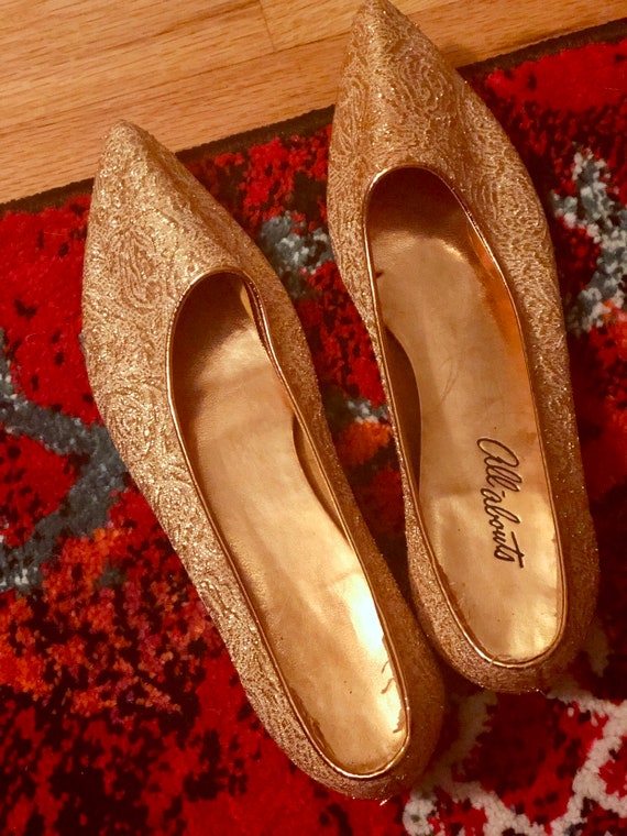 Vintage Gold Brocade Shoes