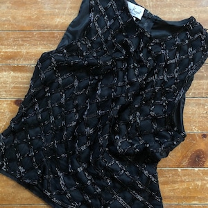 Black Silk Vintage Beaded Blouse