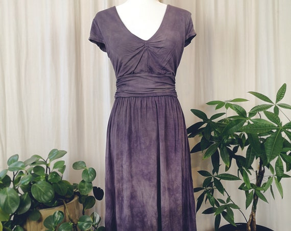 Logwood Dyed Short Dress | Hand Dyed with Botanicals | Size Small/Medium | Eco Dyed | Plant Dyed